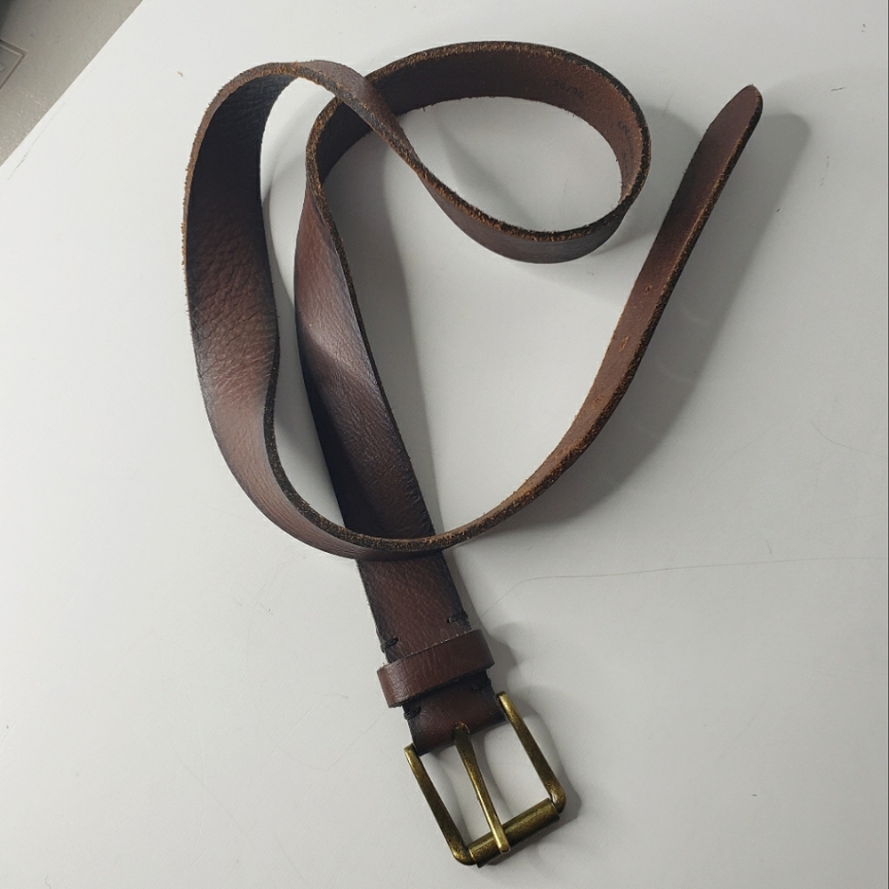 Vintage Handmade Belt Italy Brass Buckle Leather Grunge Unisex Rodeo West 35"-39